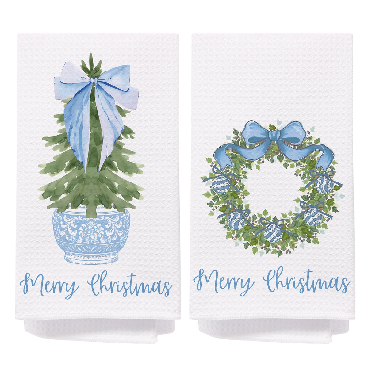 Chinoiserie Christmas Kitchen Hand Towels, 16x24 Inch