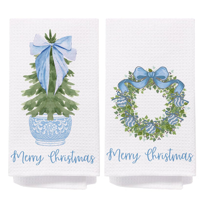 Chinoiserie Christmas Kitchen Hand Towels, 16x24 Inch