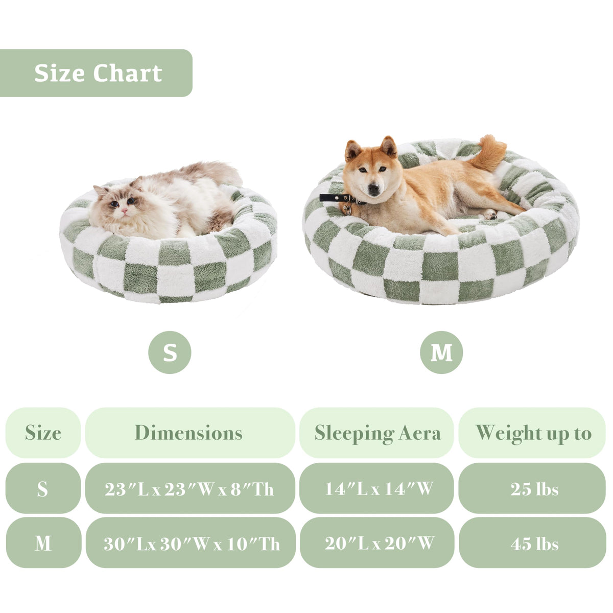 Blue Checkered Round Dog Bed