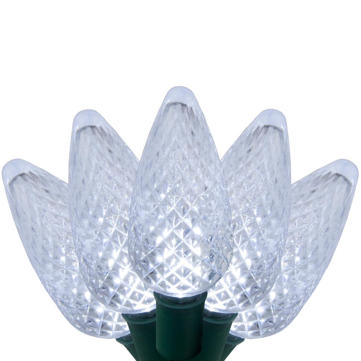 Blue C9 LED Christmas Light Set, 25 Bulbs