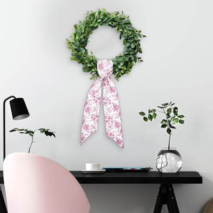 Blue Chinoiserie Floral Wreath Sash, Set of 2