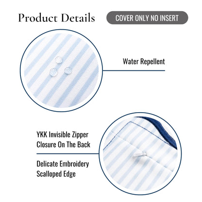 Navy Greek Key Outdoor Lumbar Pillow Cover, 12x20