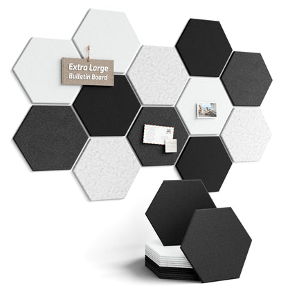 Blue Hexagon Felt Pin Board Tiles, 12 Pack