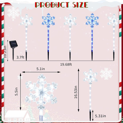 Solar Snowflake Pathway Lights, 10 Pack