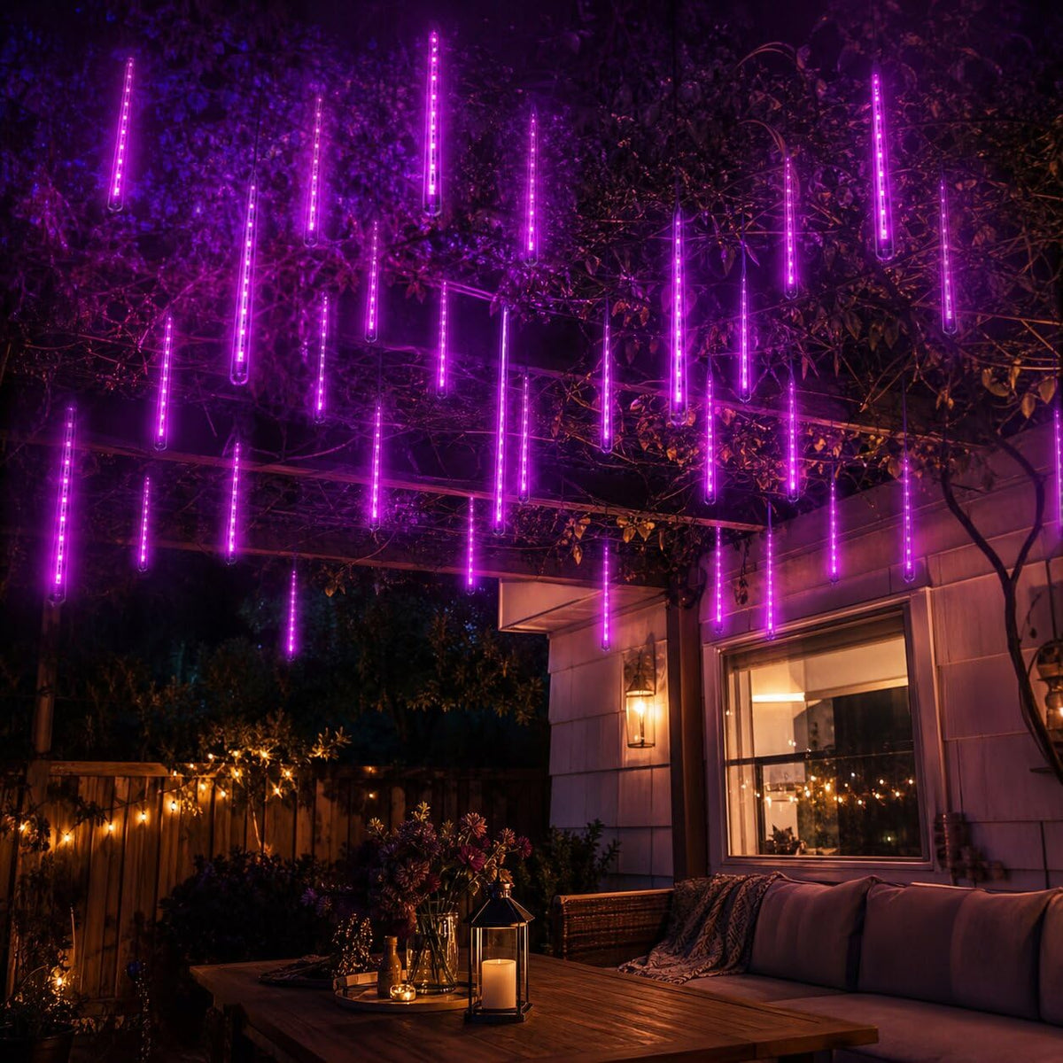 Aukora Blue Meteor Shower Lights