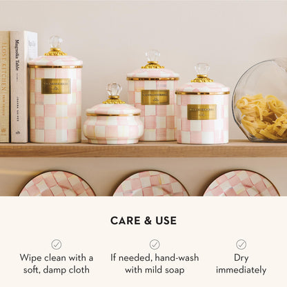 MacKenzie-Childs Enamel Canister Set, Royal Check