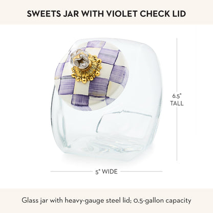 MacKenzie-Childs Glass Sweets Jar, Royal Check