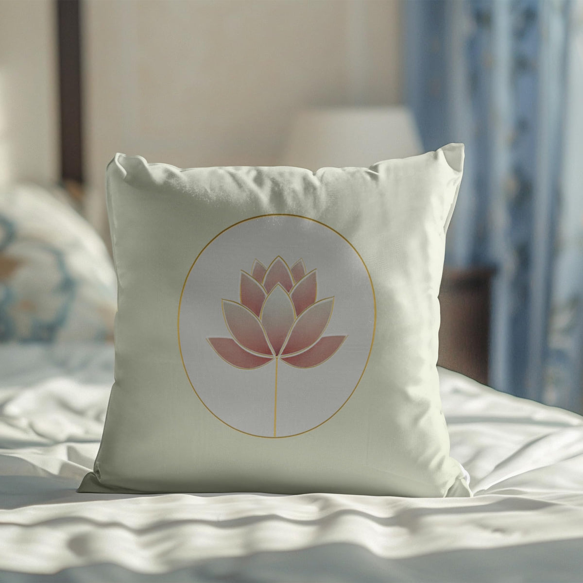 Blue Chinoiserie Bird and Peony Pillow Cover, 18x18