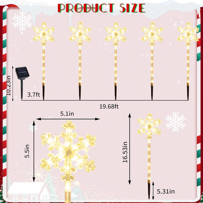Solar Snowflake Pathway Lights, 10 Pack