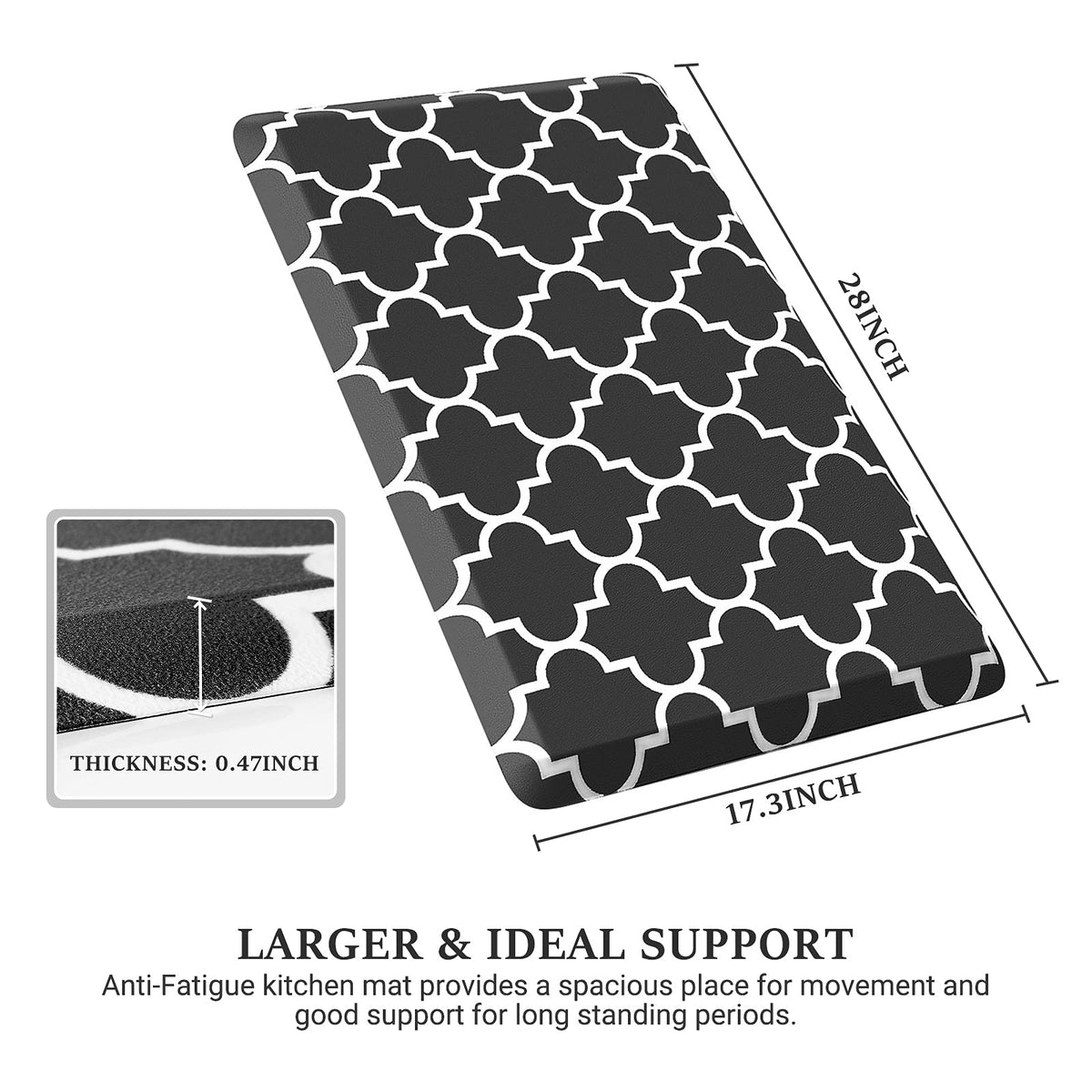 Blue Cushioned Anti-Fatigue Kitchen Mat