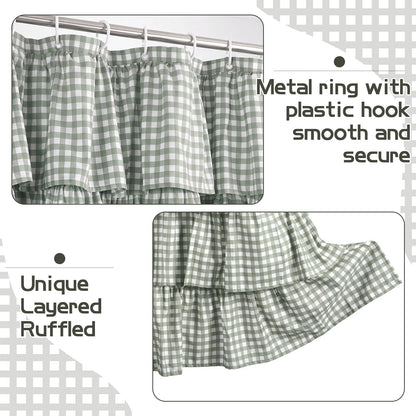 Ruffled Gingham Shower Curtain, 72 x 72