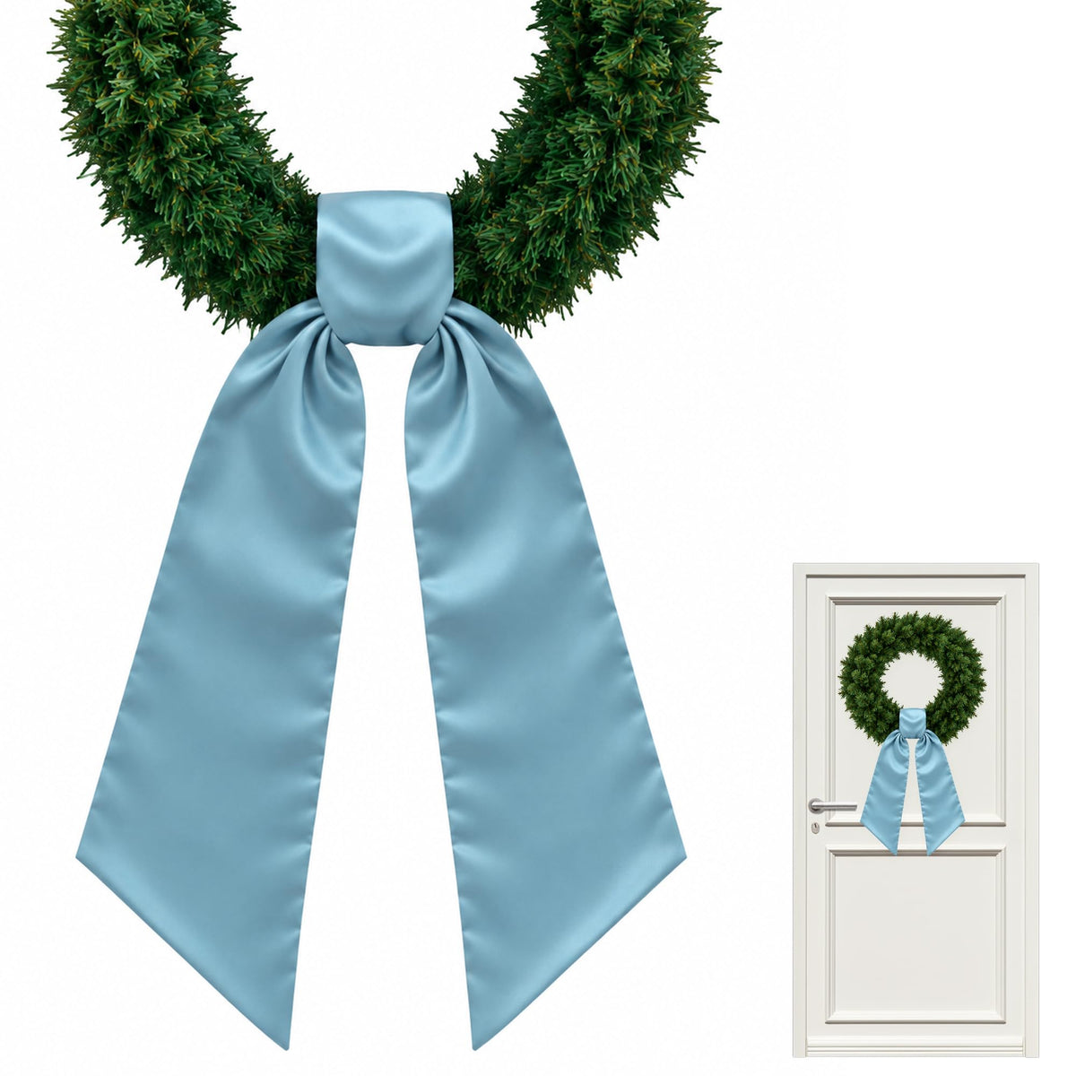 Royal Blue Satin Wreath Sash