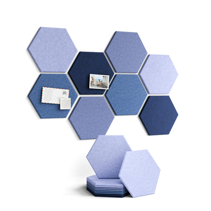 Blue Hexagon Felt Pin Board Tiles, 12 Pack