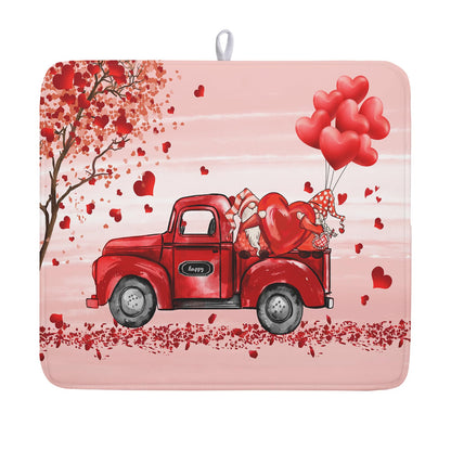 Blue Chinoiserie Floral Dish Drying Mat