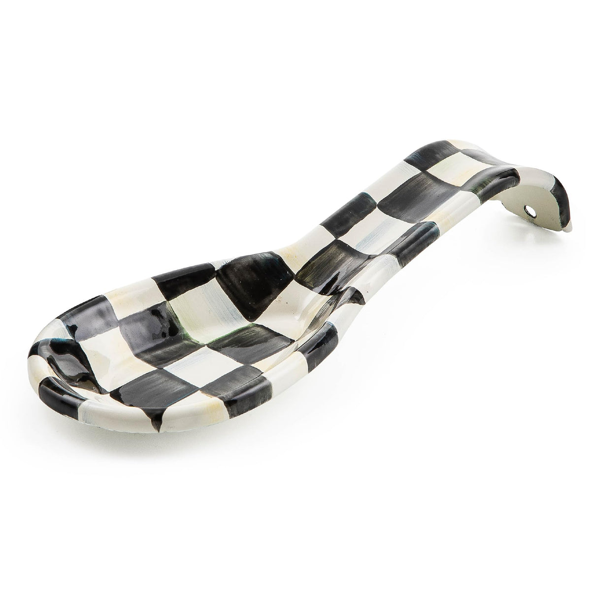 MacKenzie-Childs Enamel Spoon Rest, Royal Check