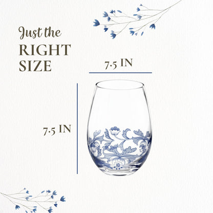 Spode Blue Italian Wine Glasses, Set of 4