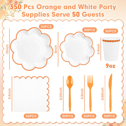 Blue and White Paper Tableware Set, Serves 50
