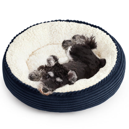 Royal Blue Round Donut Pet Bed