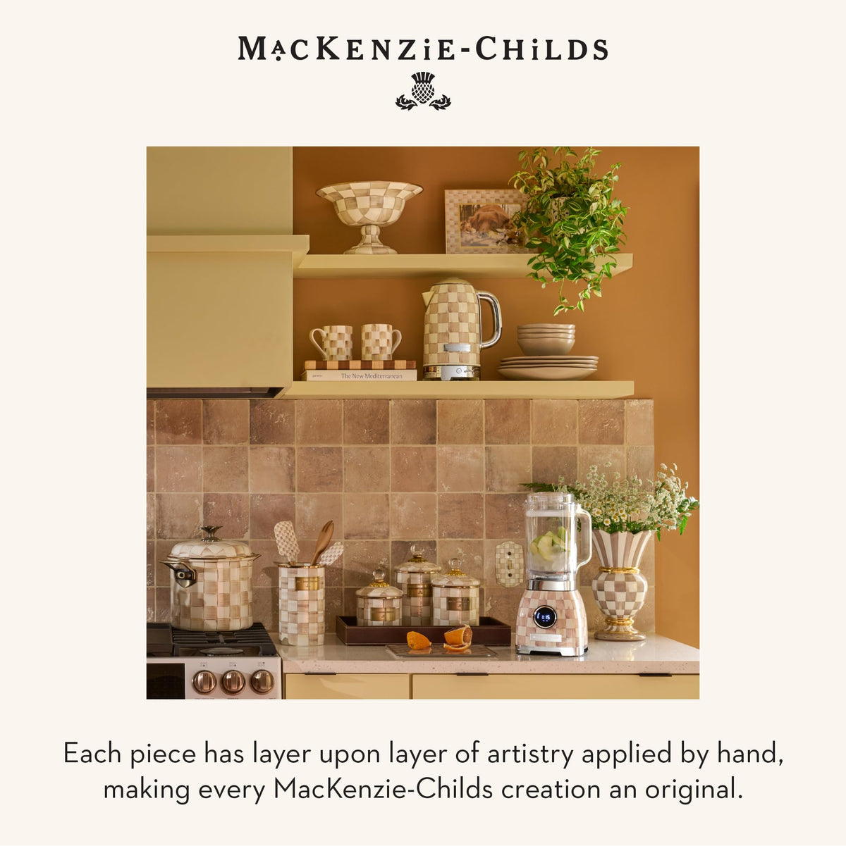 MacKenzie-Childs Electric Kettle, Royal Check