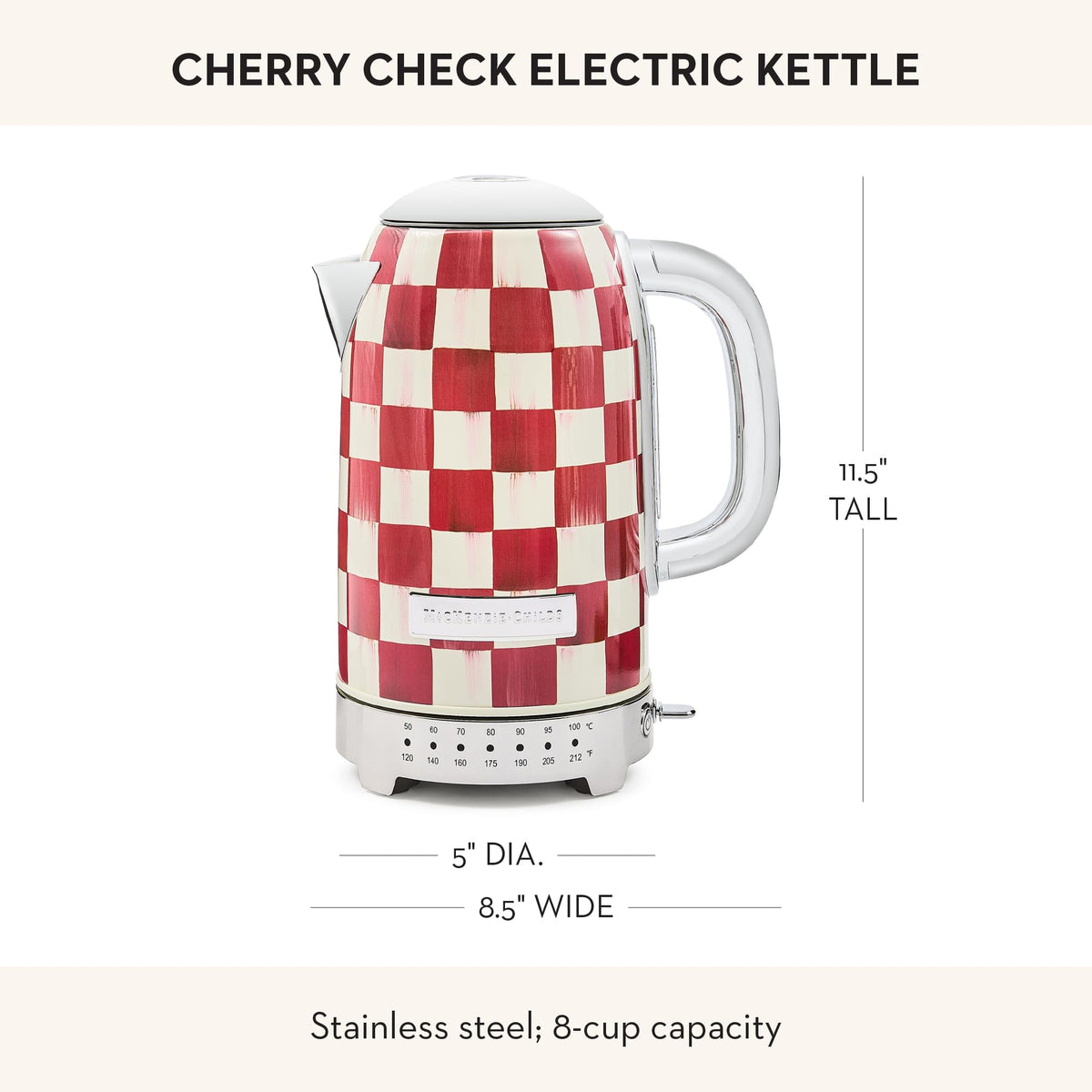 MacKenzie-Childs Electric Kettle, Royal Check