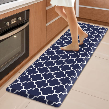 Blue Cushioned Anti-Fatigue Kitchen Mat