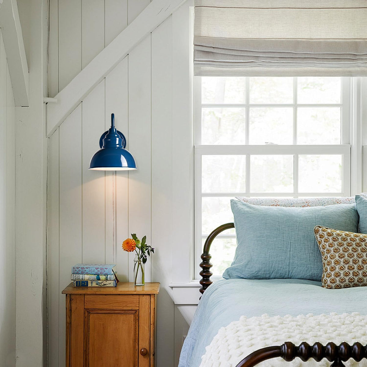 Blue Mini Gooseneck Wall Sconce