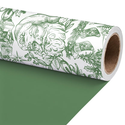 Reversible Toile Christmas Wrapping Paper