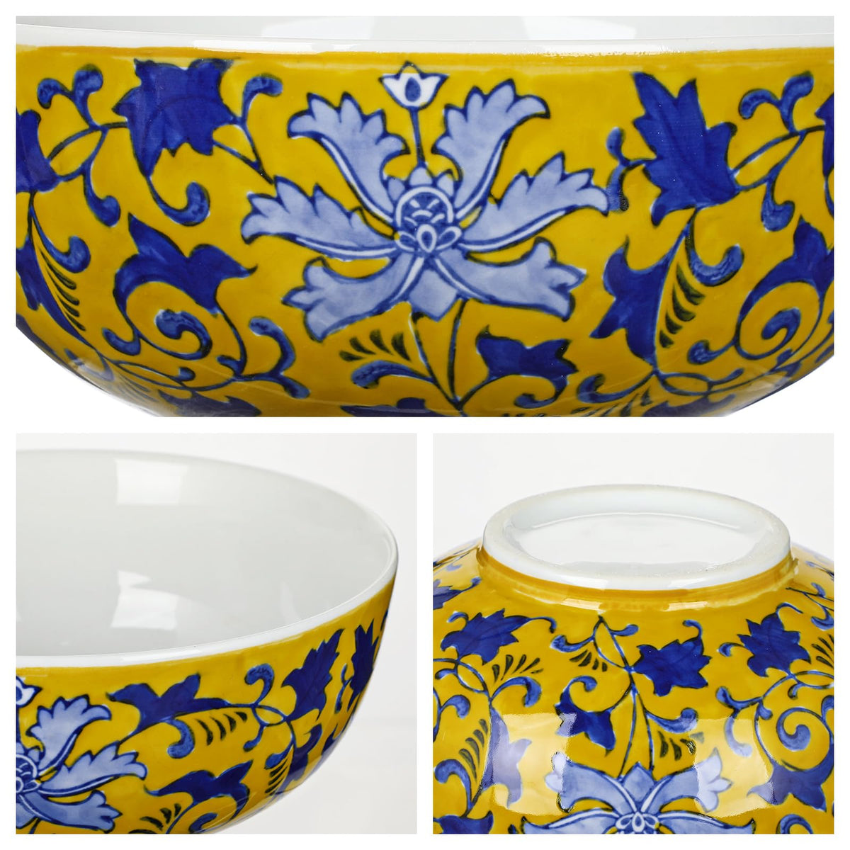 Blue and White Chinoiserie Bowl Planter, 9 Inch