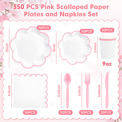 Blue and White Paper Tableware Set, Serves 50