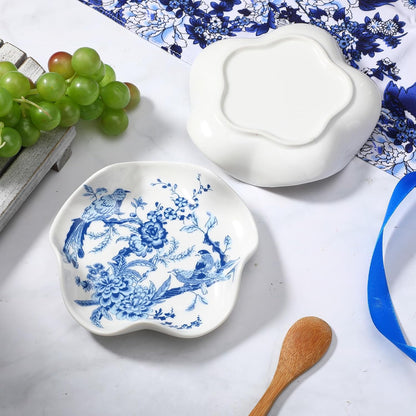 Chinoiserie Ceramic Bird Spoon Rest, Blue and White