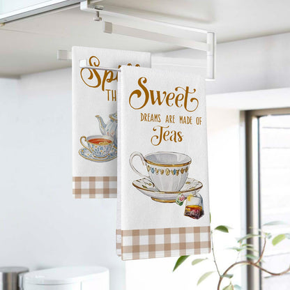 Vintage Floral Kitchen Towels, Set of 2