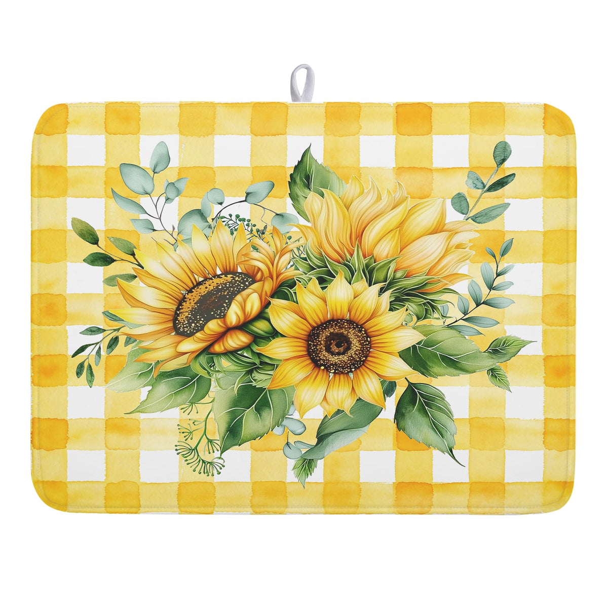 Blue Chinoiserie Floral Dish Drying Mat