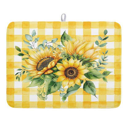 Blue Chinoiserie Floral Dish Drying Mat