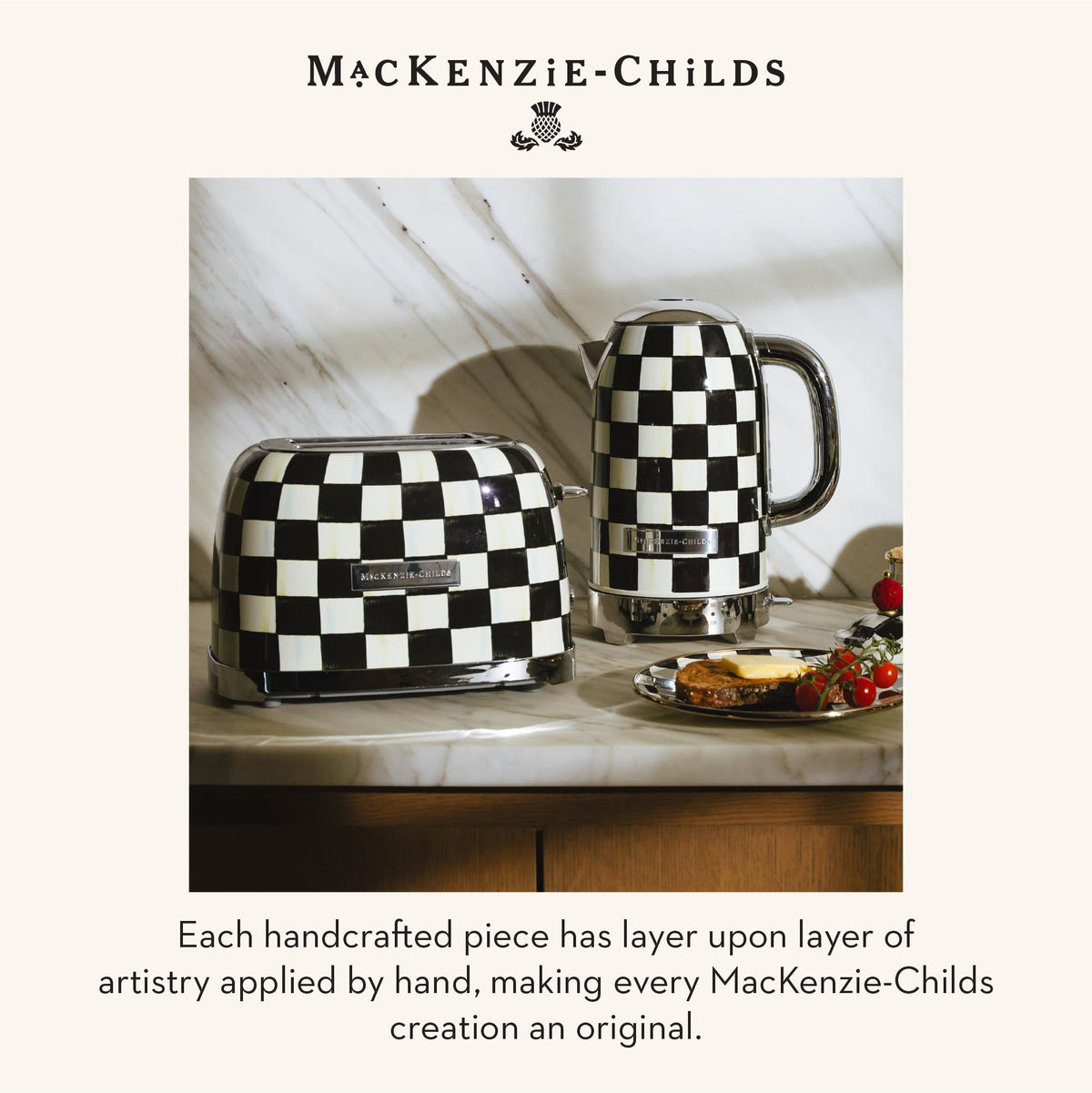 MacKenzie-Childs Electric Kettle, Royal Check