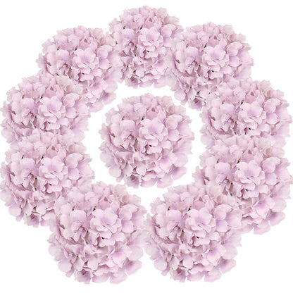 Silk Hydrangea Heads with Stems, Pack of 10