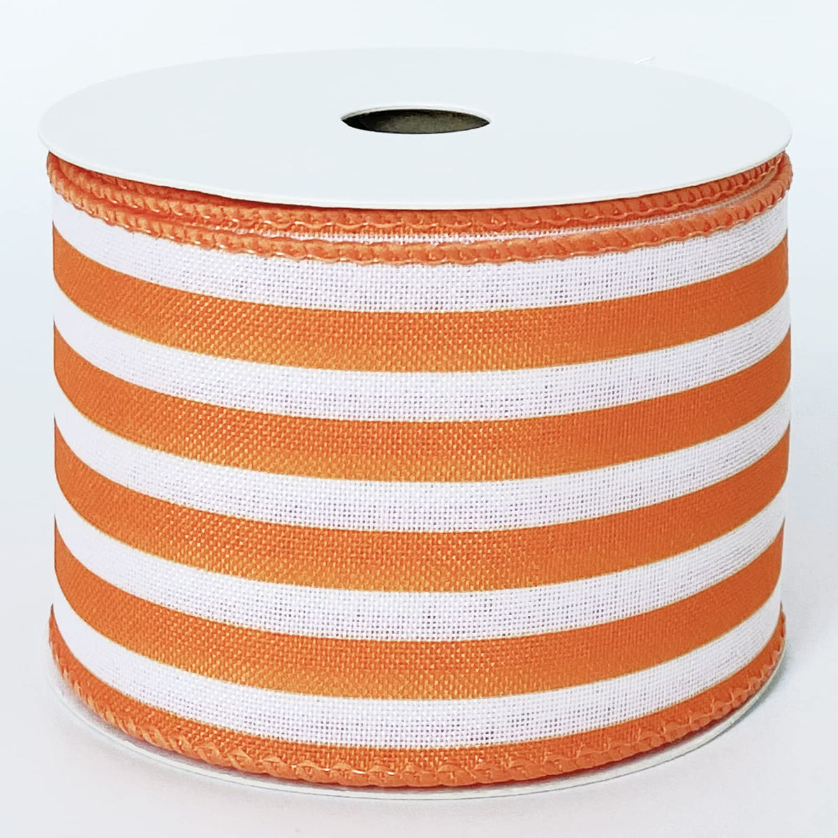 Royal Blue and White Striped Wired Ribbon, 2.5 Inch