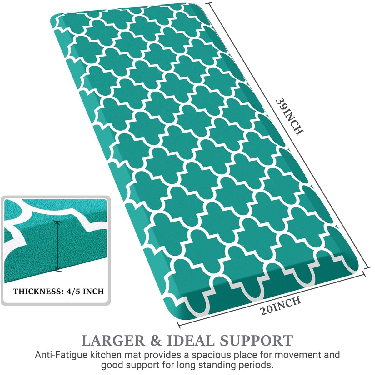 Blue Cushioned Anti-Fatigue Kitchen Mat
