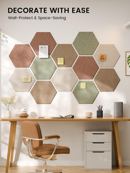 Blue Hexagon Felt Pin Board Tiles, 12 Pack