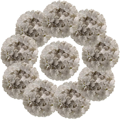 Silk Hydrangea Heads with Stems, Pack of 10
