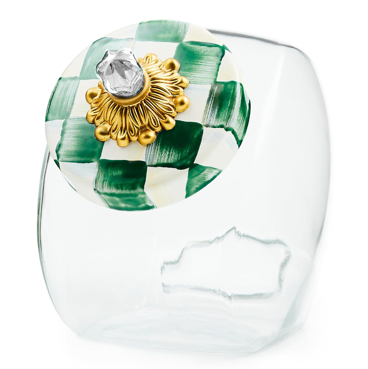 MacKenzie-Childs Glass Sweets Jar, Royal Check