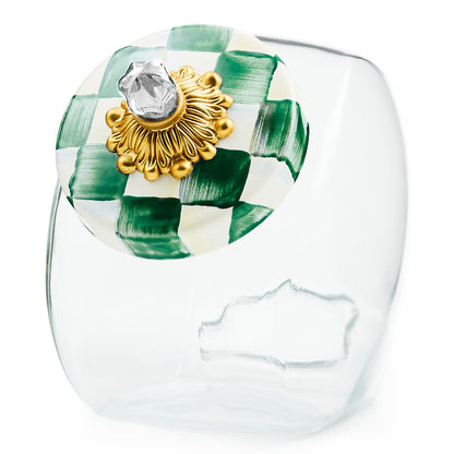 MacKenzie-Childs Glass Sweets Jar, Royal Check