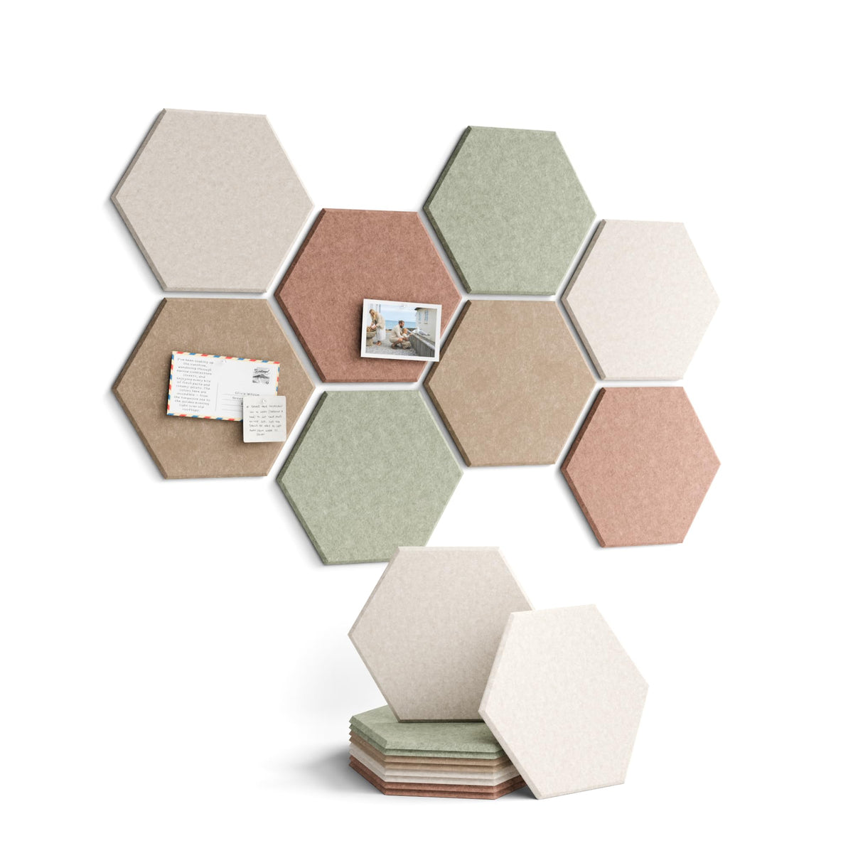 Blue Hexagon Felt Pin Board Tiles, 12 Pack