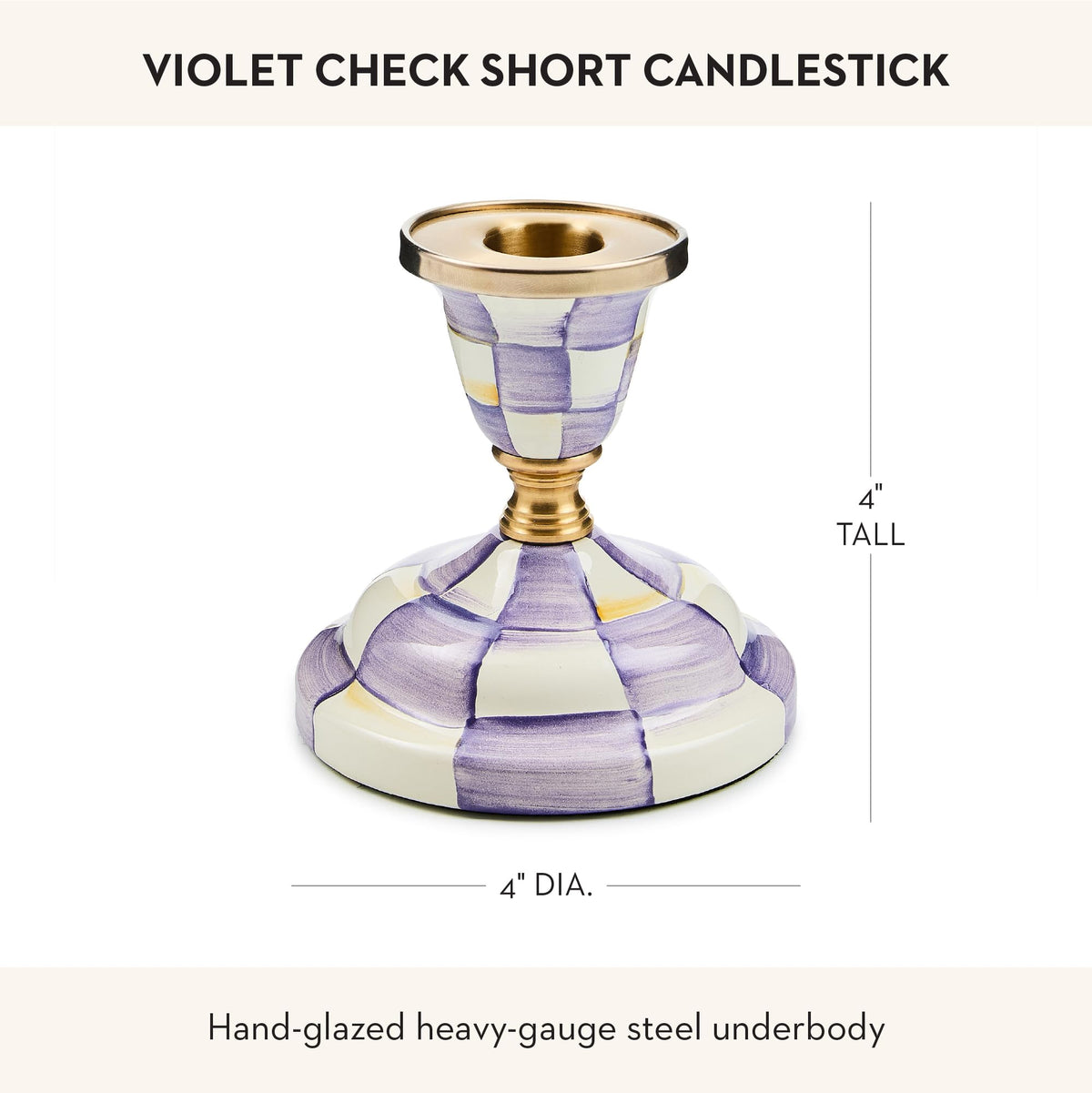 MacKenzie-Childs Sky Check Pillar Candlestick