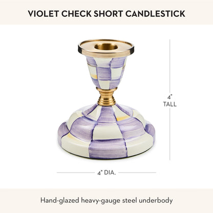 MacKenzie-Childs Sky Check Pillar Candlestick