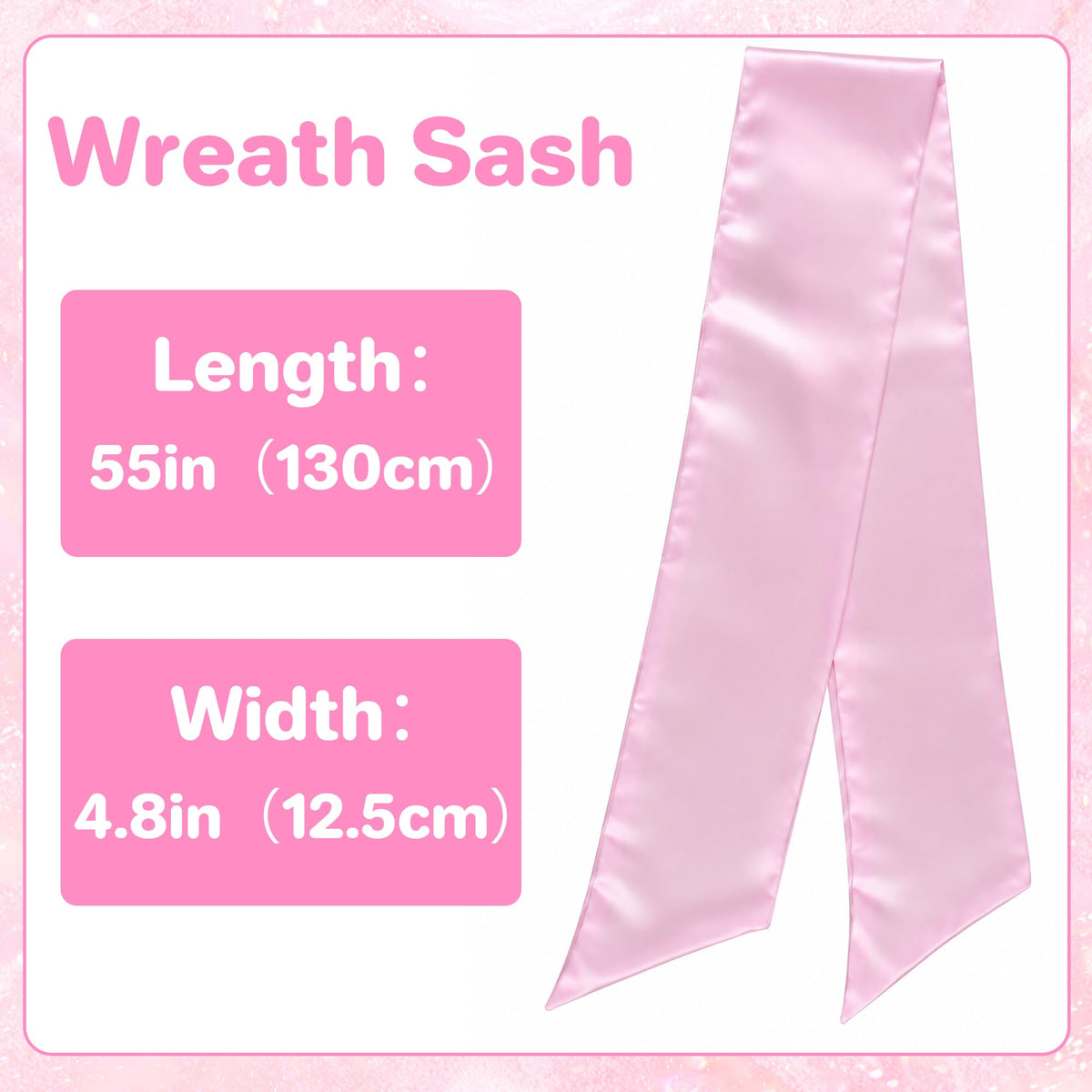 Royal Blue Satin Wreath Sash