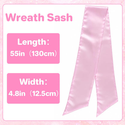 Royal Blue Satin Wreath Sash