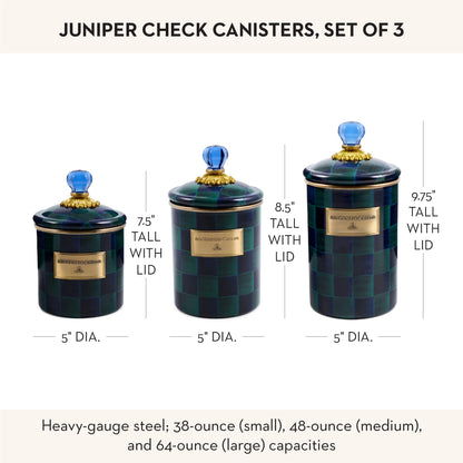MacKenzie-Childs Enamel Canister Set, Royal Check