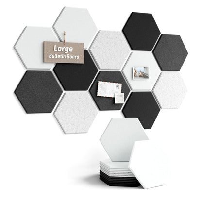 Blue Hexagon Felt Pin Board Tiles, 12 Pack