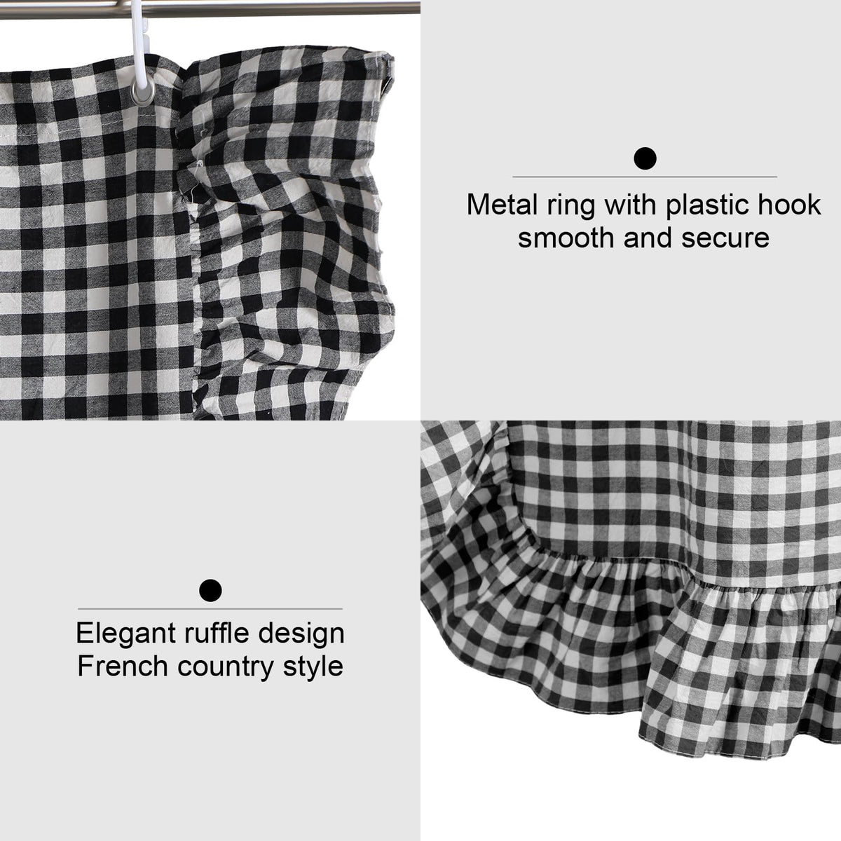 Ruffled Gingham Shower Curtain, 72 x 72