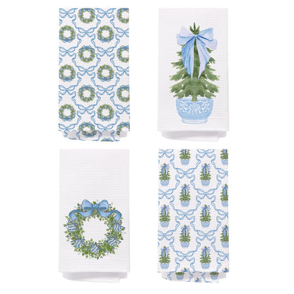 Chinoiserie Christmas Kitchen Hand Towels, 16x24 Inch